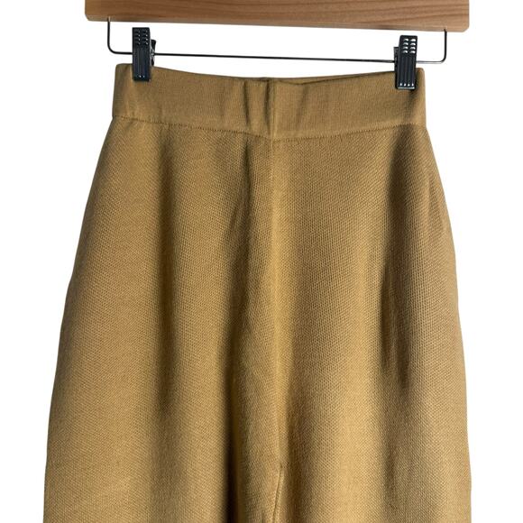 Tuckernuck Olympia Camel Tan Striped Wide Leg Knit Pull-On Ankle Pants Size XS - Picture 3 of 8